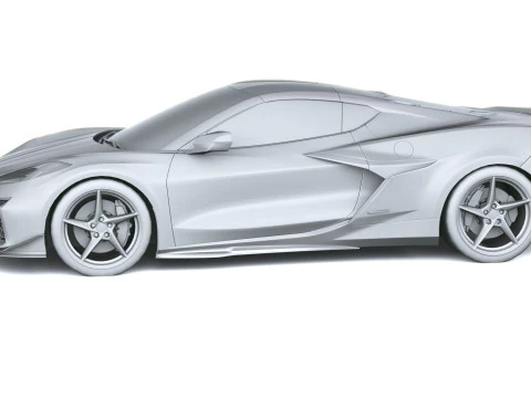 Chevrolet Corvette E-ray 2026 lowpoly Modello 3D
