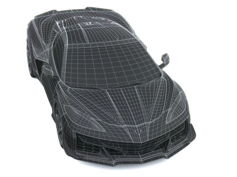 Chevrolet Corvette E-ray 2026 lowpoly Modello 3D