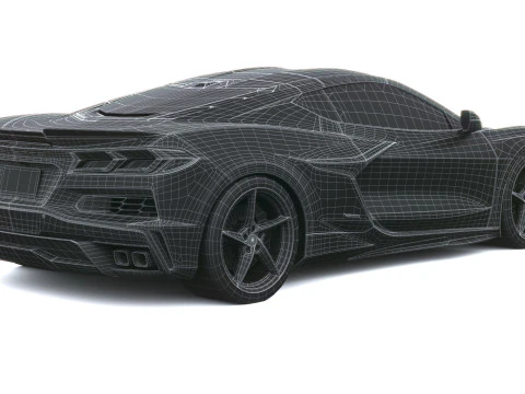 Chevrolet Corvette E-ray 2026 lowpoly Modello 3D