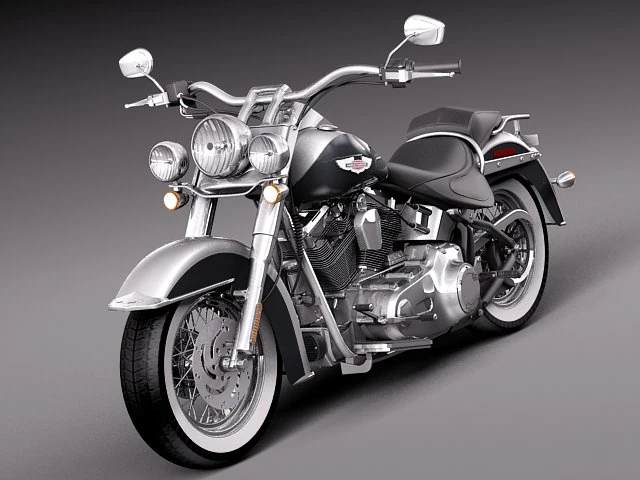 Harley Davidson Softail Deluxe 2012 3D Model .c4d .max .obj .3ds .fbx .stl .blend 