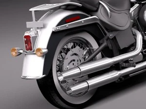 Harley Davidson Softail Deluxe 2012 3D Model