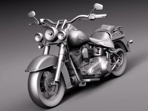 Harley Davidson Softail Deluxe 2012 3D Model