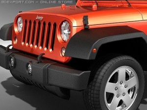 Jeep Wrangler 3-Door 2008 midpoly 3D Model