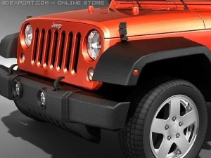 Jeep Wrangler 3-Door 2008 midpoly 3D Model