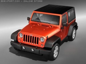 Jeep Wrangler 3-Door 2008 midpoly 3D Model