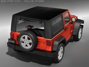 Jeep Wrangler 3-Door 2008 midpoly 3D Model