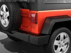 Jeep Wrangler 3-Door 2008 midpoly 3D Model