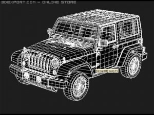 Jeep Wrangler 3-Door 2008 midpoly 3D Model