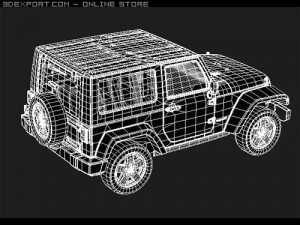 Jeep Wrangler 3-Door 2008 midpoly 3D Model