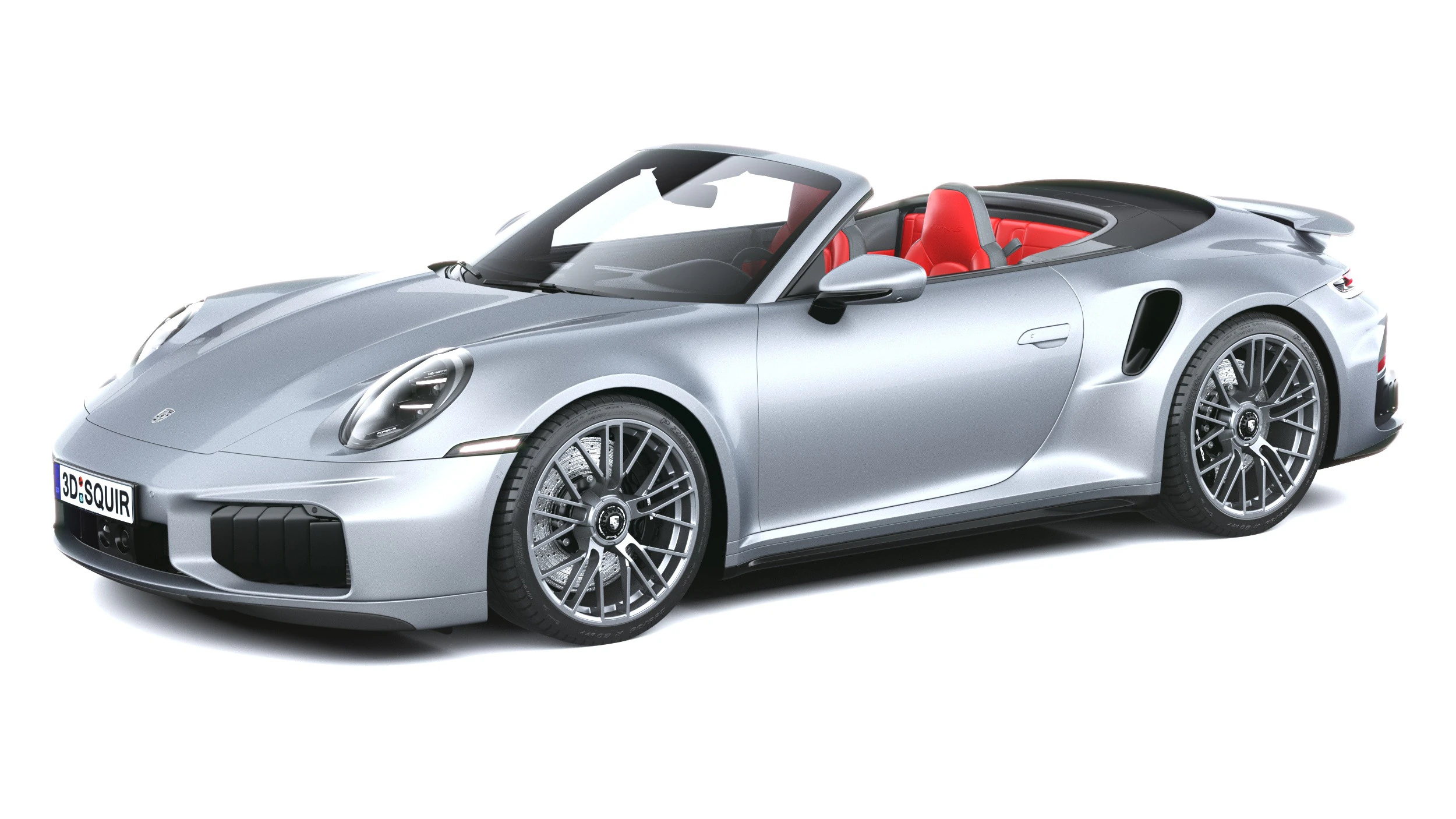 Porsche 911 Turbo S Cabrio 2026 3D Model .c4d .max .obj .3ds .fbx .stl .blend