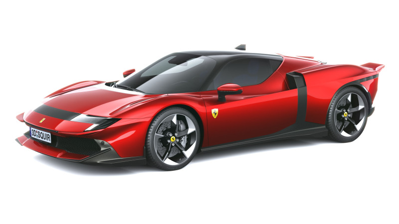 Ferrari 849 Testarossa 2026 3D Model .c4d .max .obj .3ds .fbx .stl .blend 