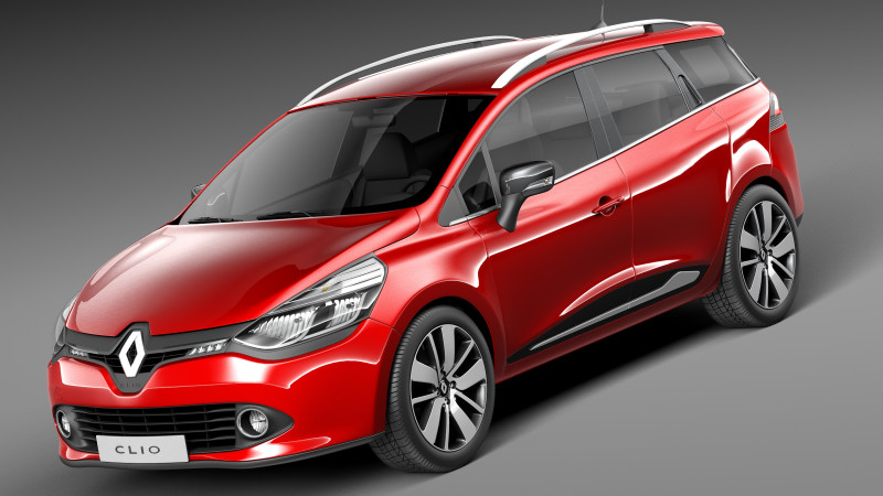 Renault Clio Estate 2013 3D Model .c4d .max .obj .3ds .fbx .stl .blend 