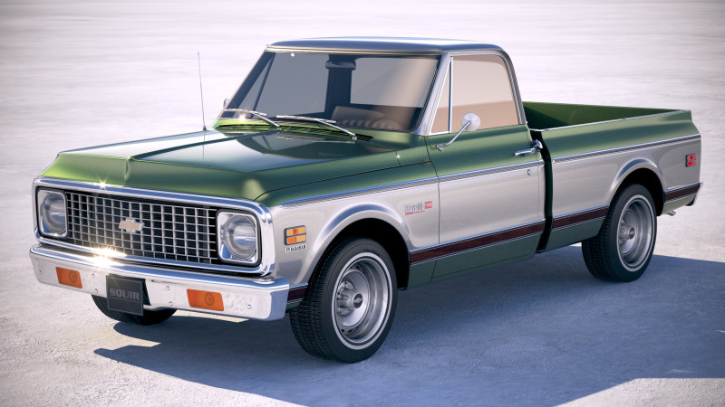 Chevrolet C10 Cheyenne 1972 Modello 3D .c4d .max .obj .3ds .fbx .stl .blend 