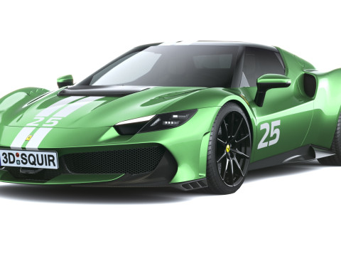 Ferrari 296 Speciale 2026 LowPoly 3D Модель