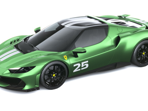 Ferrari 296 Speciale 2026 LowPoly 3D Модель