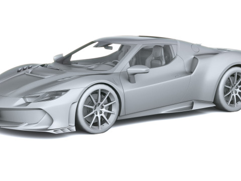 Ferrari 296 Speciale 2026 LowPoly 3D Модель