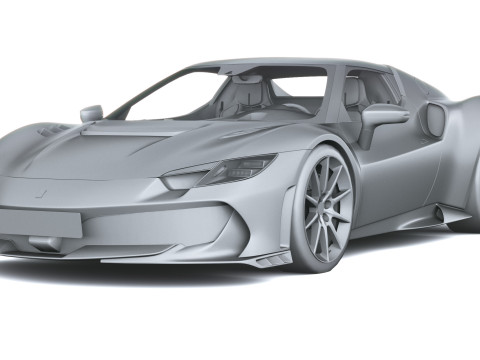 Ferrari 296 Speciale 2026 LowPoly 3D Модель