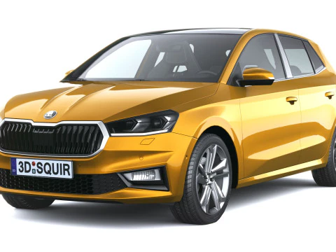 Skoda Fabia 2025 with Interior 3D Model