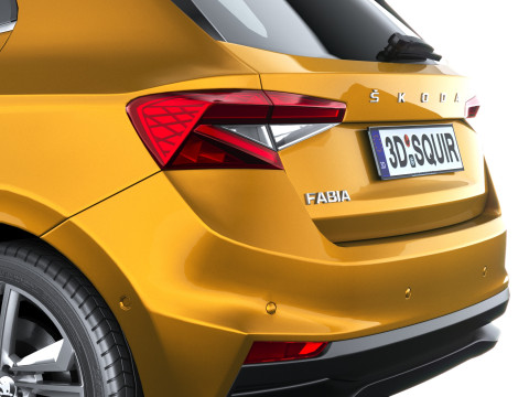 シュコダ ファビア 2025 インテリア付き 3Dモデル