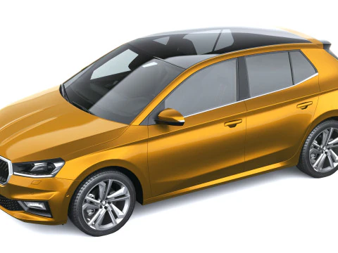 Skoda Fabia 2025 with Interior 3D Model