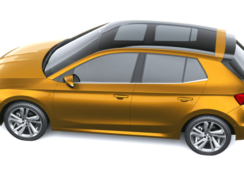 シュコダ ファビア 2025 インテリア付き 3Dモデル