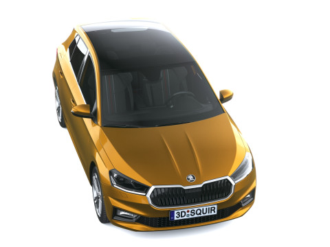 シュコダ ファビア 2025 インテリア付き 3Dモデル