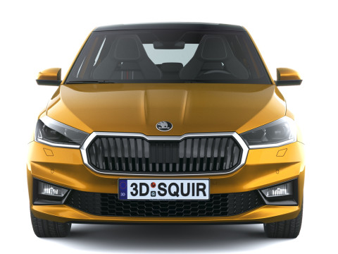 シュコダ ファビア 2025 インテリア付き 3Dモデル