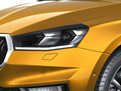 Skoda Fabia 2025 with Interior 3D Model