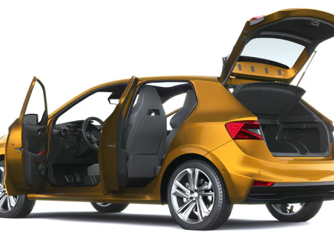Skoda Fabia 2025 with Interior 3D Model