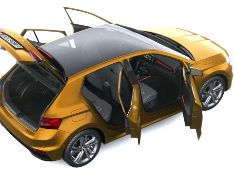 Skoda Fabia 2025 with Interior 3D Model
