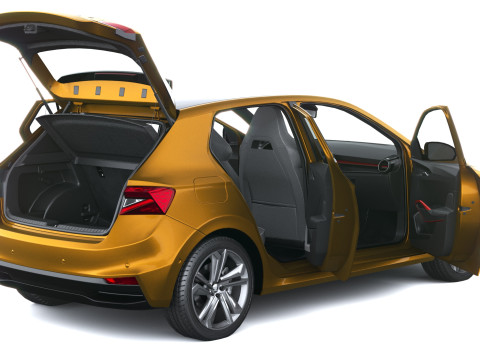 シュコダ ファビア 2025 インテリア付き 3Dモデル