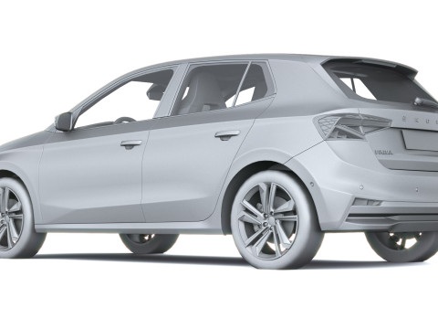 シュコダ ファビア 2025 インテリア付き 3Dモデル