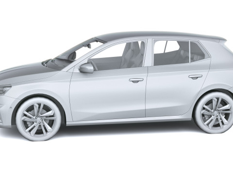 シュコダ ファビア 2025 インテリア付き 3Dモデル