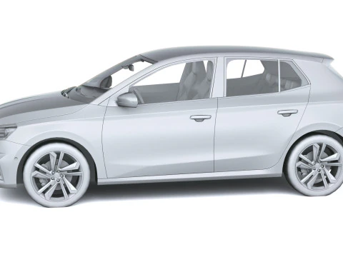 Skoda Fabia 2025 with Interior 3D Model