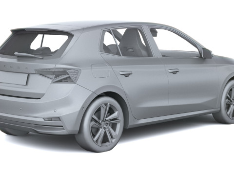 シュコダ ファビア 2025 インテリア付き 3Dモデル