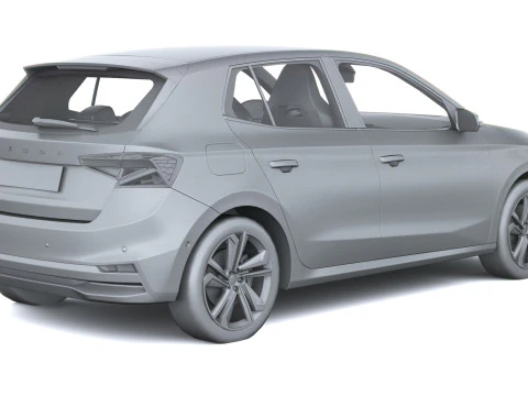 Skoda Fabia 2025 with Interior 3D Model