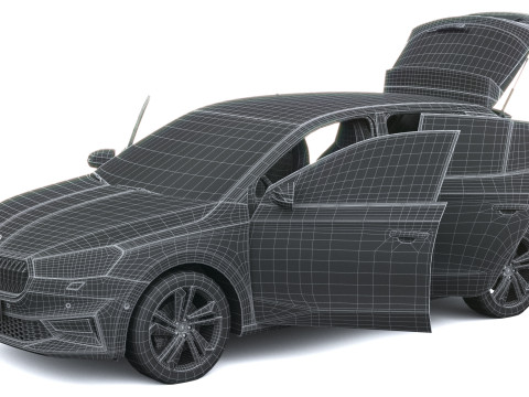 シュコダ ファビア 2025 インテリア付き 3Dモデル