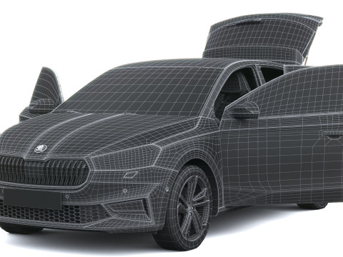 シュコダ ファビア 2025 インテリア付き 3Dモデル