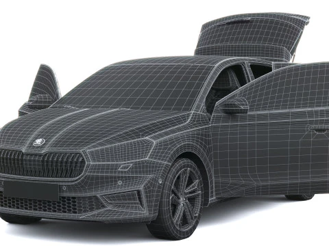 Skoda Fabia 2025 with Interior 3D Model