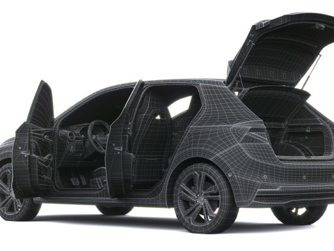 シュコダ ファビア 2025 インテリア付き 3Dモデル