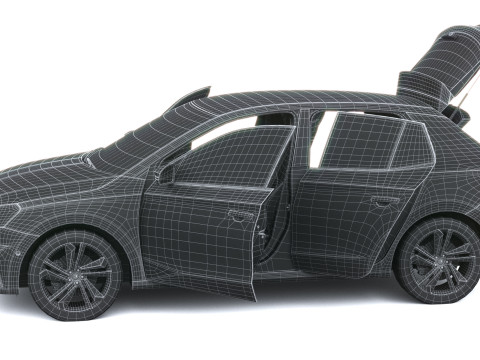 シュコダ ファビア 2025 インテリア付き 3Dモデル