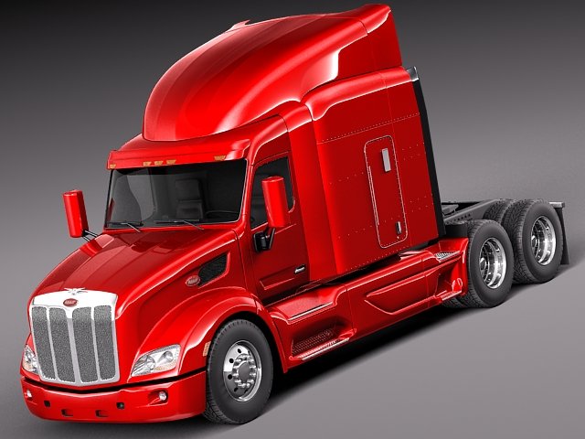 Peterbilt 579 Semi Truck 2012 3D Model .c4d .max .obj .3ds .fbx .stl .blend 