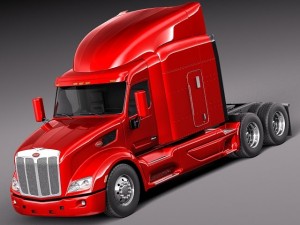 peterbilt 579 semi truck 2012 3D Model