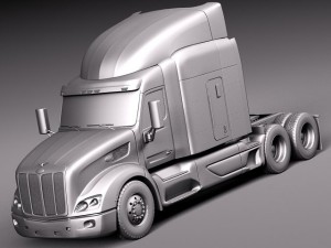 Peterbilt 579 Semi Truck 2012 3D Model