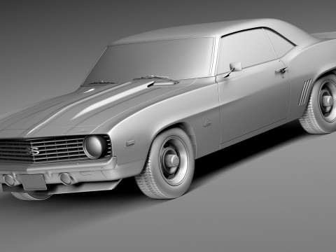 Шевроле Камаро СС 1969 г. 3D Модель