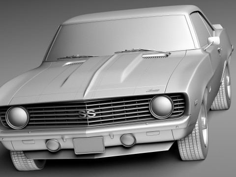 Шевроле Камаро СС 1969 г. 3D Модель