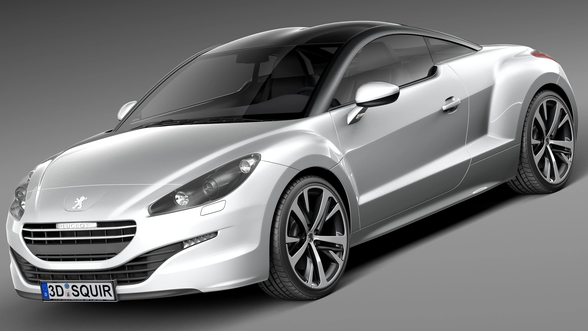 Peugeot RCZ 2013 3D Model .c4d .max .obj .3ds .fbx .stl .blend 