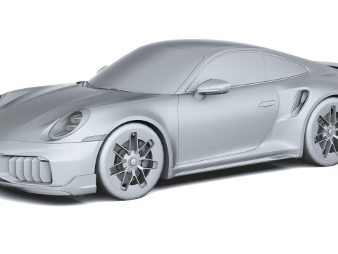 Porsche 911 Turbo S Coup&eacute; Aero 2026 LowPoly Modelo 3D