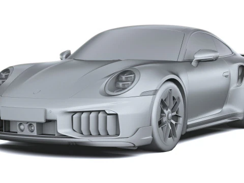 Porsche 911 Turbo S Coup&eacute; Aero 2026 LowPoly Modello 3D
