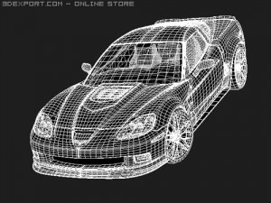 Chevrolet Corvette ZR1 2008 midpoly Modèle 3D